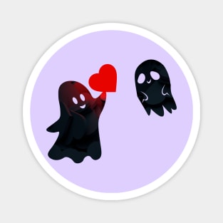 Extremely Cute Ghosts Love Heart - Funny Magnet